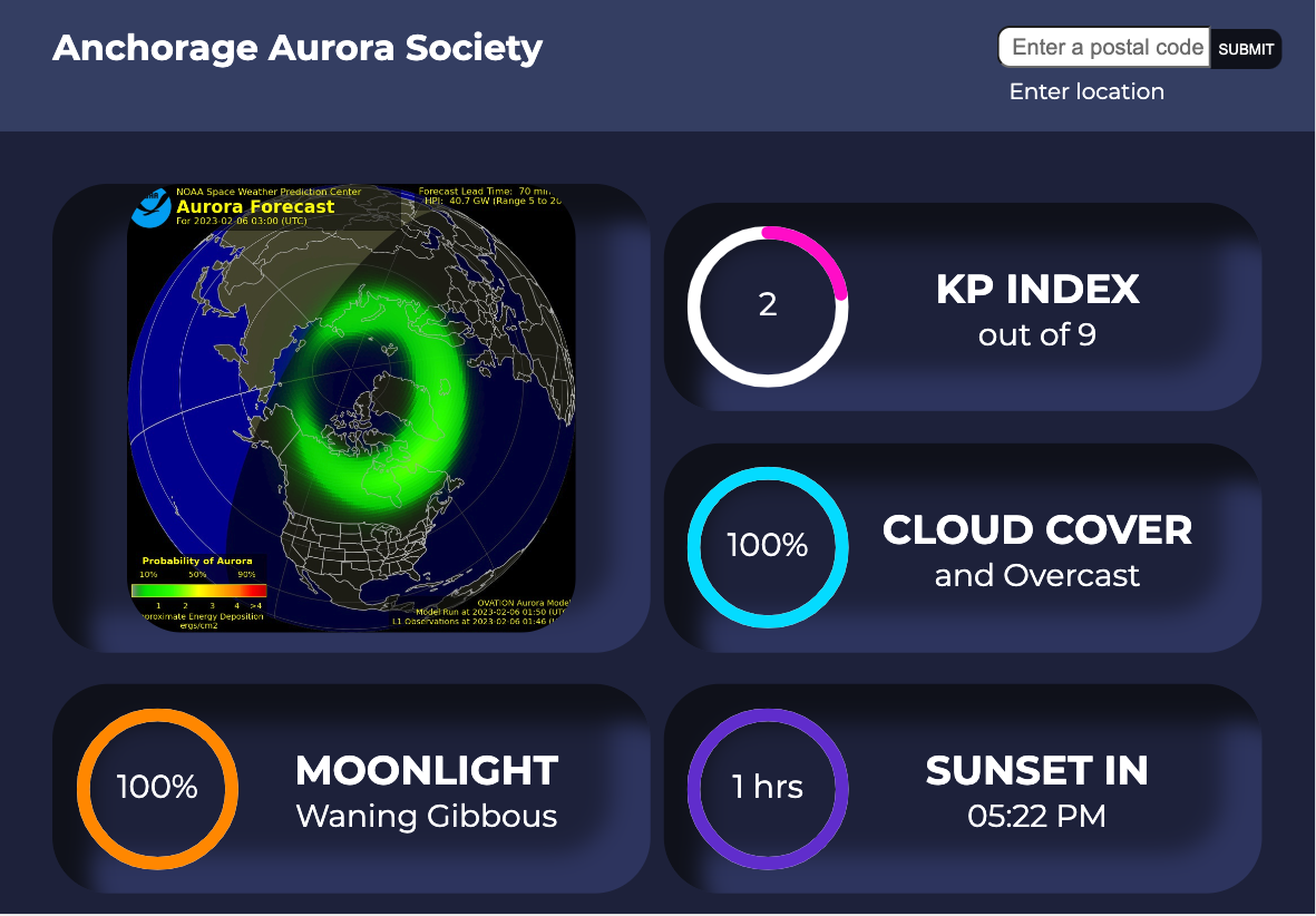 Anchorage Aurora Society site preview